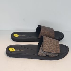 Michael Kors Brown Slide Sandals
